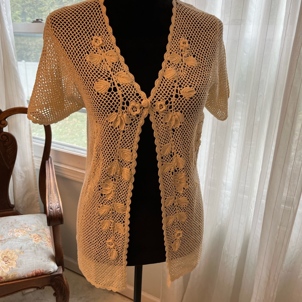 Lace vintage camisole, medium, closes with a button